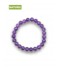 Bracelet améthyste en pierre naturelle - Perles rondes