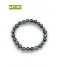 Bracelet agate mousse en pierre naturelle - Perles rondes