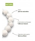 Bracelet howlite en pierre naturelle  - Perles rondes