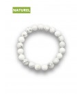 Bracelet howlite en pierre naturelle  - Perles rondes - Bijoux énergétique