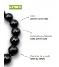 Bracelet onyx noir brillant en pierre naturelle - Perles rondes