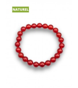 Bracelet cornaline en pierre naturelle - Perles rondes - Bijoux énergétique