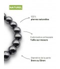 Bracelet hématite en pierre naturelle - Perles rondes - Bijoux énergétique