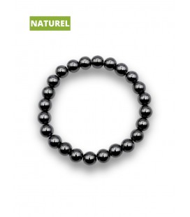 Bracelet hématite en pierre naturelle - Perles rondes - Bijoux énergétique